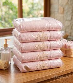 Set 5 Asciugamani 50x100 100% Cotone 200g