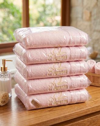 Set 5 Asciugamani 50x100 100% Cotone 200g