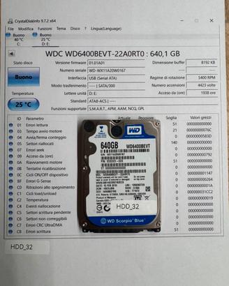 Hard Disk 640GB 2.5” WD Blue (HDD_32)