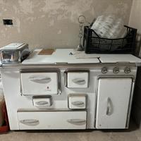 stufa a legna con piastra a gas Vescovi