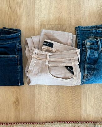 3 jeans uomo taglia s replay e H&M