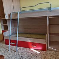 Letto castello bambini con 3 letti
