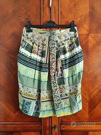 ETRO MILANO gonna pura seta tubino drappeggiato