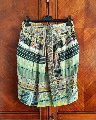 ETRO MILANO gonna pura seta tubino drappeggiato