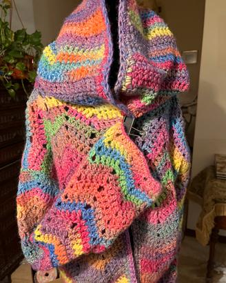 Cardigan pura lana e alpaca hand made crochet