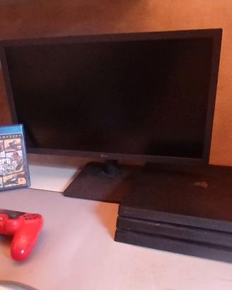 PS4 Pro 1tb + monitor LG 75Hz + GTA 5 + accessori