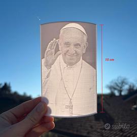 Papa Francesco Litofania Religiosa, Versione 15 cm