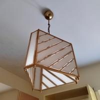 Lampadario in ottone e vetro