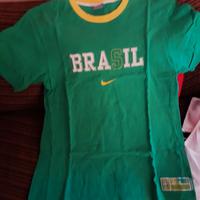 T-Shirt NIKE Brasil verde mis. L cotone 100% Usata