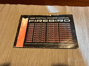 Manuale istruzioni Pontiac Firebird 1988