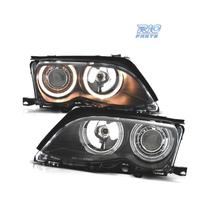 FARI BMW E46 01-05 ANGEL EYES SFONDO NERO ELETTRO