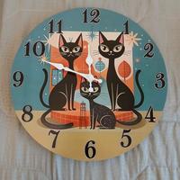 Orologio da parete rotondo gatti