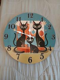 Orologio da parete rotondo gatti