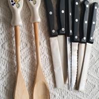 Coltelli da carne + posate di legno + set arrosto