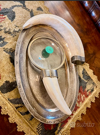 GUCCIintrovabileSETscrivaniaARGENTATOinOSSOanni'60