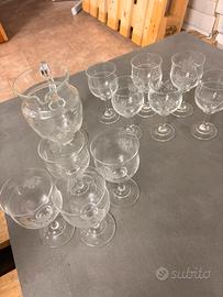 Servizio vintage in cristallo inciso