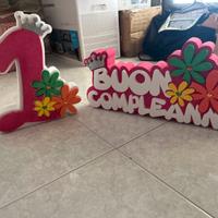 Accessori polistirolo 1 compleanno