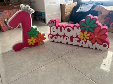 Accessori polistirolo 1 compleanno