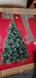 albero di natale, 180cm, con pigne vere più regali