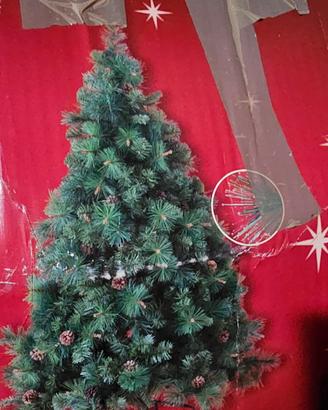 albero di natale, 180cm, con pigne vere più regali