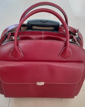 Borsa in VERA PELLE con/senza rotelle laptop 15''