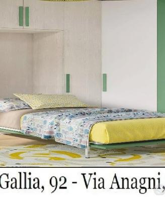 Letto singolo a scomparsa rete ortopedica sgs