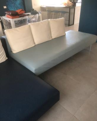 DIVANO IN PELLE LAGO 3 POSTI + CHAISE LONGUE