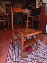 Sedia in legno Art Nouveau da chiesa anni 1910