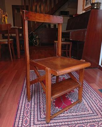 Sedia in legno Art Nouveau da chiesa anni 1910