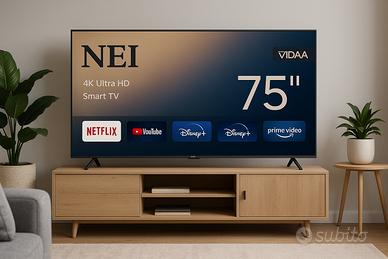 🖥️ Smart TV NEI 75” 4K UHD Borderless