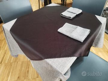 Tovaglia, coprimacchia e tovagliolo 