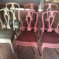 6 SEDIE design restaurate dipinte Chalk Paint