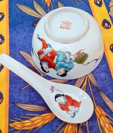 Ciotola + cucchiaio porcellana