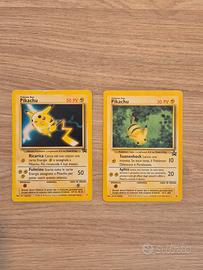 2 Carte Pokémon di Pikachu promo n. 4 e 27