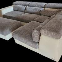 Divano 3-4 posti con chaise longue e pouf 