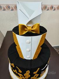 Torta finta per cerimonie tema musicale