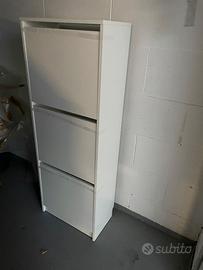 Scarpiera Ikea Bissa 3 scomparti Bianca