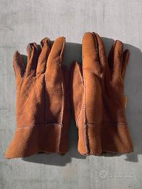 Guanti in vero montone shearling scamosciato Cuoio