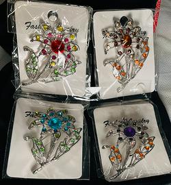 Spille donna FIORI, NUOVE , 4 COLORI