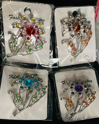 Spille donna FIORI, NUOVE , 4 COLORI