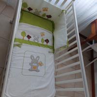 lettino pali+materasso+cuscino+paracolpi+piumone
