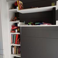 letto a scomparsa con scrivania e libreria