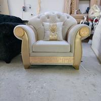 🤩Divano/salotto/poltrona VersuS in legno.Oro/arge