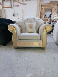 🤩Divano/salotto/poltrona VersuS in legno.Oro/arge