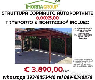 Tettoia autoportante 6.00x5.00