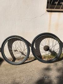 Cerchi a sgancio rapido + copertoni Mtb 26"