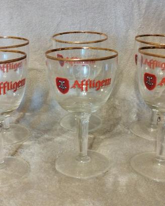 6 calici birra Affligem, 0,25 cl,nuovi, collezione