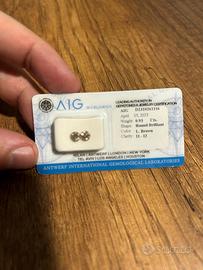 2 pz. Diamanti-0.93 ct-rotondo-light brown-I1,I2