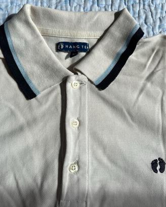 Polo uomo Hang Ten bianca - dettagli colletto Tg.M