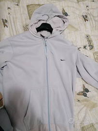 Felpa originale Nike L cappuccio cerniera azzurra